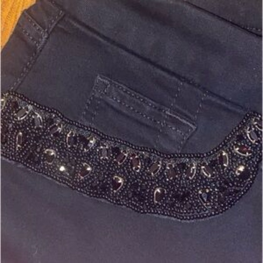 NWT Jen 7 For All Mankind Jeweled Black Ankle Skinny Jeans, sz 14 - Picture 14 of 16